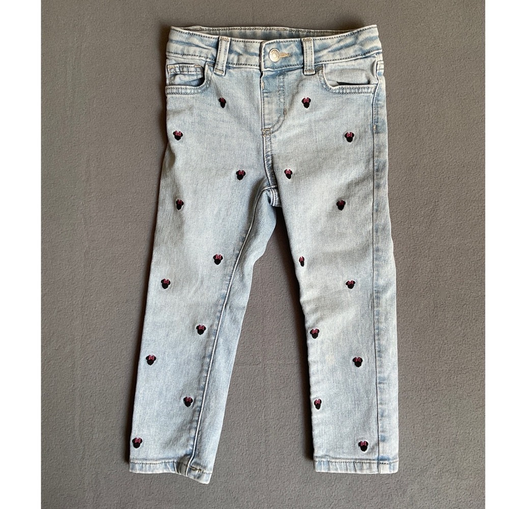 Disney Jumping Beans Skinny Jeans Toddler 4T Light Blue Excellent Minnie Mouse